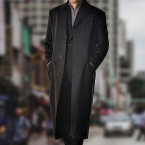 Talliauomo Mens Wool Blend Slim Fit Long top Coat Outerwear NWOT